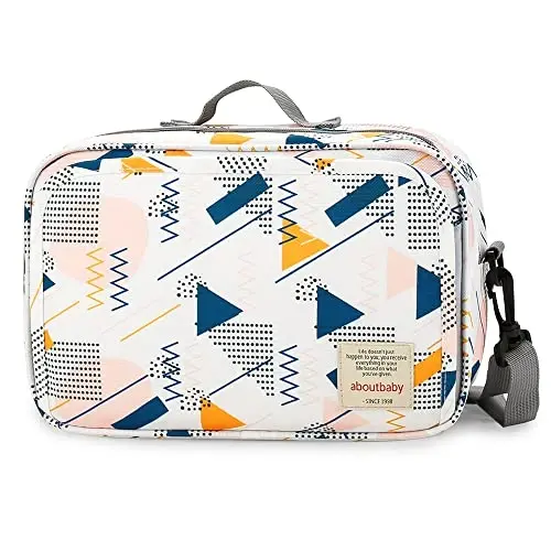 MOMIGO Baby Diaper Caddy Bag - Diaper Caddy Tote Baby Stroller Bag Nursery Storage Bin for Diapers, Wipes & Toys Mini Diaper Bag for Outdoor (Wave point) - 1