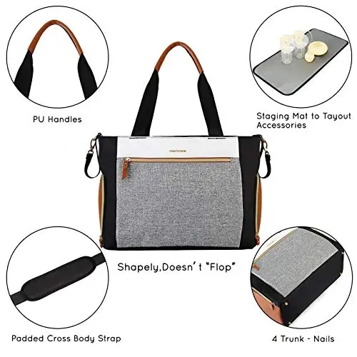 mommore Breast Pump Bag Diaper Tote Bag with 15 Inch Laptop Sleeve Fit Most Breast Pumps Like Medela, Spectra S1,S2, Evenflo - 6