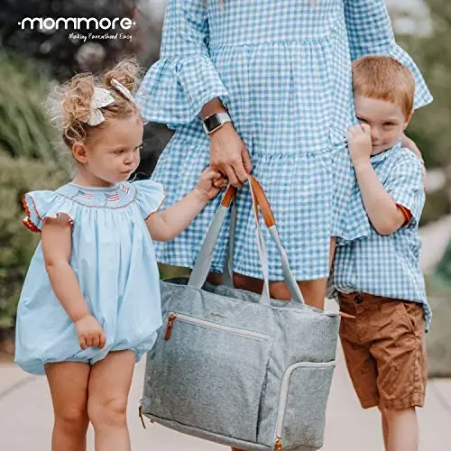 mommore Breast Pump Bag Diaper Tote Bag with 15 Inch Laptop Sleeve Fit Most Breast Pumps Like Medela, Spectra S1,S2, Evenflo - 2