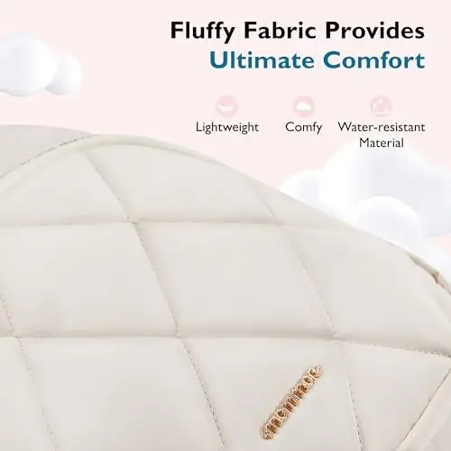 mommore Diaper Bag Backpack, Small Diaper Backpack for Travel, Drawstring Puffer Diaper Bag, Lightweight Quilted Baby Bag with Stroller Straps, Changing Pad - 3
