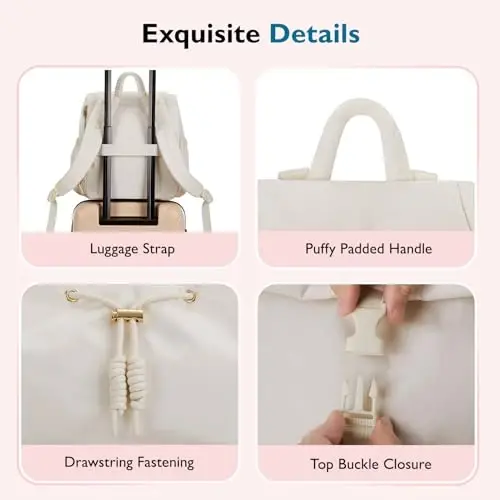 mommore Diaper Bag Backpack, Travel uchun kichik Diaper Ryukzak, Drawstring Puffer Diaper Bag, Aravacha Kayışları bilan yengil kapitone Bolalar Sumkasi, O'zgartirish uchun taglik - 4