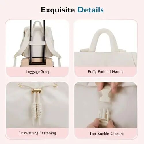 mommore Diaper Bag Backpack, Travel uchun kichik taglik bezi ryukzaki, tortma puffer taglik bezi sumkasi, aravachalar uchun tasma bilan engil kapitone bolalar sumkasi, almashtirish uchun taglik - 2