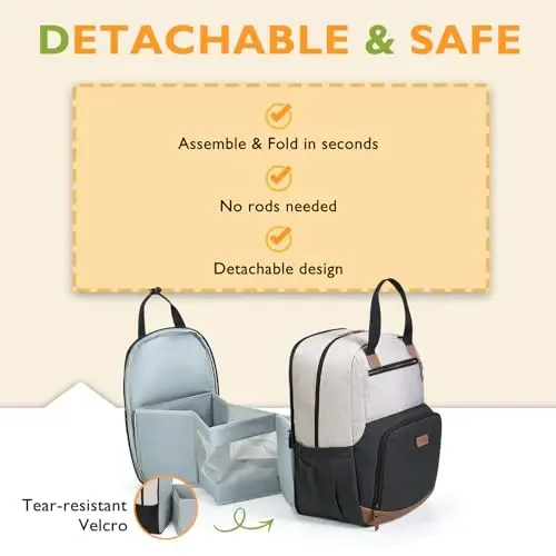 mommore Diaper Bag Backpack with Changing Station Large Travel Diaper Bags Unisex Baby Bag with Changing Pad, Stroller Straps - 2