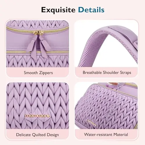 mommore Diaper Bag Small Diaper Backpack Izolyatsiya qilingan cho'ntaklar, almashtirish pedi, aravachalar uchun tasmalar bilan zamonaviy chaqaloq sayohat ryukzaklari - 5