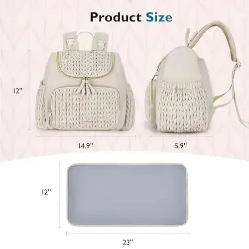 mommore Diaper Bag Small Diaper Backpack Stylish Baby Travel Backpacks with Insulated Pockets, Changing Pad, Stroller Straps - 6