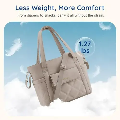 mommore Diaper Bag Tote Izolyatsiya qilingan cho'ntaklar bilan kichik chaqaloq sumkasi, aravachalar uchun tasma bilan engil onalar sumkasi, hamshira sport zalida sayohat - 2