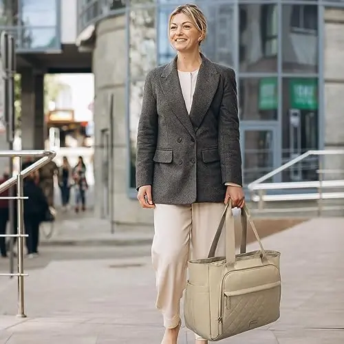 mommore Diaper Bag Tote Izolyatsiya qilingan cho'ntaklari bo'lgan kichik bolalar sumkasi, Aravalar uchun yengil onalar sumkasi, Hamshira sport zaliga sayohat - 4