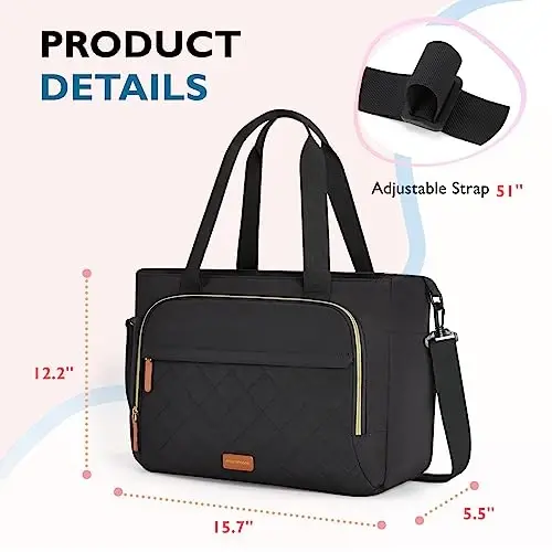 mommore Diaper Bag Tote Small Baby Bag with Insulated Pockets, Lightweight Mommy Tote with Stroller Straps, Nurse Gym Travel - 5