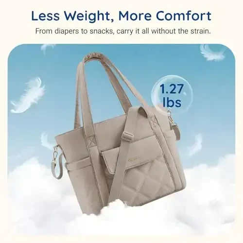 mommore Diaper Bag Tote Small Baby Bag with Insulated Pockets, Lightweight Mommy Tote with Stroller Straps, Nurse Gym Travel - 2