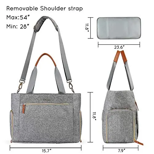 mommore Breast Pump Bag Diaper Tote Bag with 15 Inch Laptop Sleeve Fit Most Breast Pumps Like Medela, Spectra S1,S2, Evenflo - 6