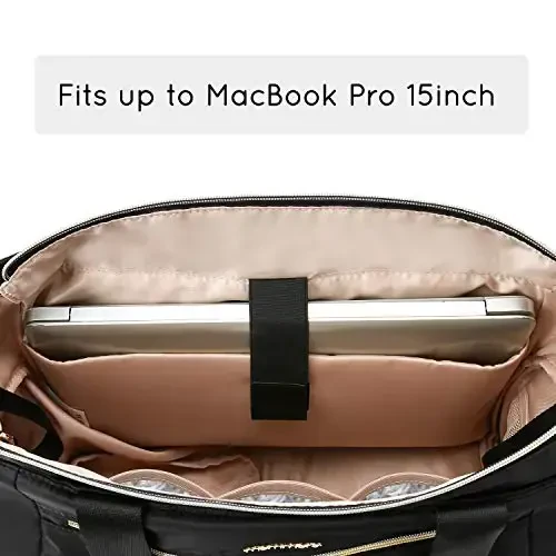 mommore Breast Pump Bag Diaper Tote Bag with 15 Inch Laptop Sleeve Fit Most Breast Pumps Like Medela, Spectra S1,S2, Evenflo - 4