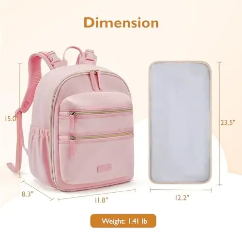 Mommore Neoprene Diaper Bag Backpack Small Baby Bag Travel Mini Diaper Backpack for Newborn with Insulated Pockets, Stroller Straps - 5