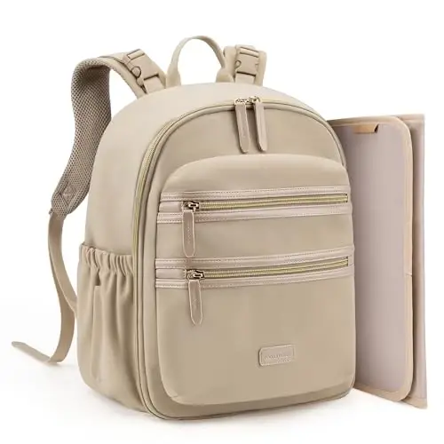 mommore Neoprene Diaper Bag Backpack Small Baby Bag Travel Mini Diaper Backpack for Newborn with Insulated Pockets, Stroller Straps 