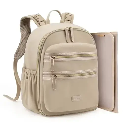 mommore Neoprene Diaper Bag Backpack Small Baby Bag Travel Mini Diaper Backpack for Newborn with Insulated Pockets, Stroller Straps - 1