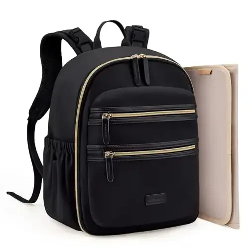 mommore Neoprene Diaper Bag Backpack Small Baby Bag Travel Mini Diaper Backpack for Newborn with Insulated Pockets, Stroller Straps - 1