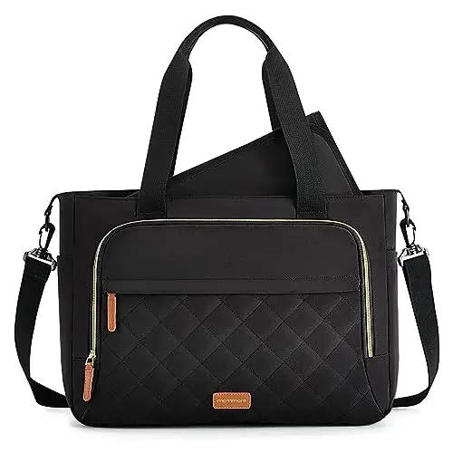 mommore Diaper Bag Tote Small Baby Bag with Insulated Pockets, Lightweight Mommy Tote with Stroller Straps, Nurse Gym Travel 