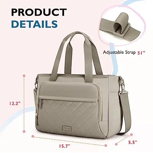 mommore Diaper Bag Tote Small Baby Bag with Insulated Pockets, Lightweight Mommy Tote with Stroller Straps, Nurse Gym Travel - 6