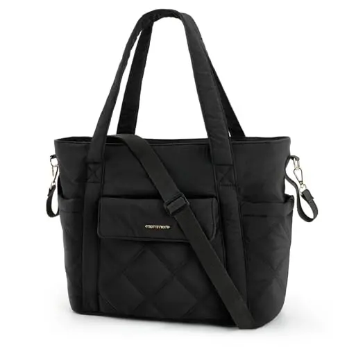 mommore Diaper Bag Tote Small Baby Bag with Insulated Pockets, Lightweight Mommy Tote with Stroller Straps, Nurse Gym Travel 