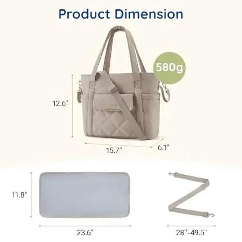 mommore Diaper Bag Tote Small Baby Bag with Insulated Pockets, Lightweight Mommy Tote with Stroller Straps, Nurse Gym Travel - 5