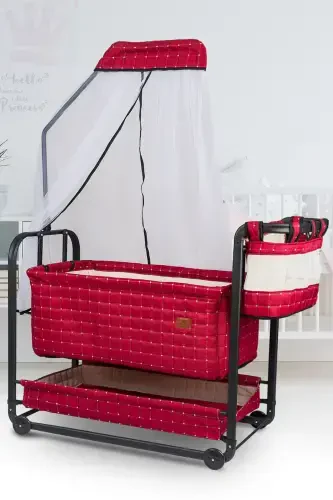 Mommy Beside Rockable Baby Crib Portable Hammock Basket Bassinet Sapphire-Bordeaux - 1