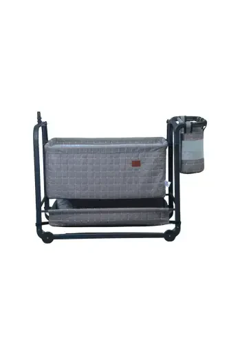 Mommy Side Rockable Baby Cradle Portable Hammock Basket Cradle Sapphire-Cream - BEBELOVV (1)