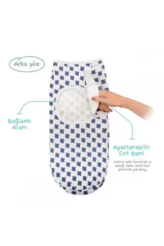 Mommyslab Magazasi 0 -3 Oy Desenli Yangi Mavsum Kundak %100 Paxta - Yangi-MAVI GUL - 6