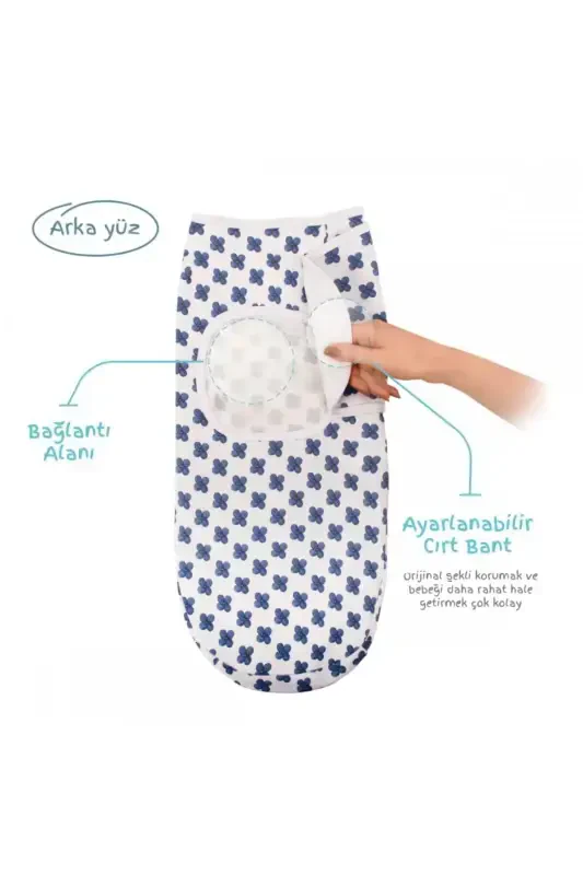 Mommyslab Magazasi 0 -3 Oy Desenli Yangi Mavsum Kundak %100 Paxta - Yangi-MAVI GUL - 6