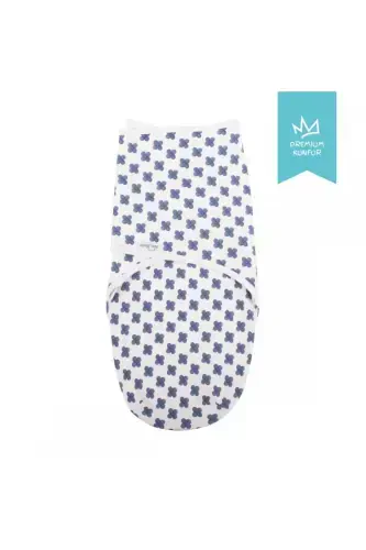 Mommyslab Store 0-3 Months Patterned New Season Swaddle 100% Cotton - New-BLUE FLOWER - 7