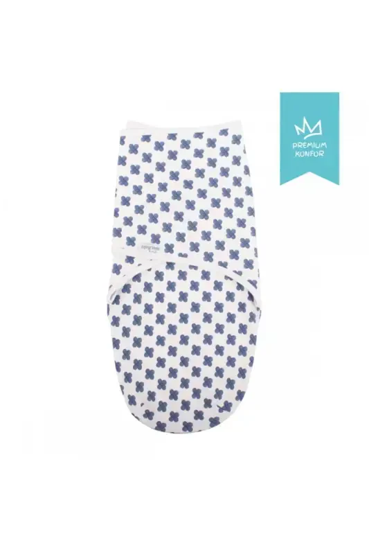 Mommyslab Store 0-3 Months Patterned New Season Swaddle 100% Cotton - New-BLUE FLOWER - 7