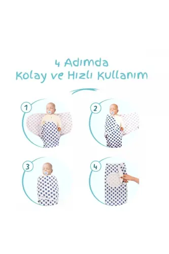 Mommyslab Store 0-3 Months Patterned New Season Swaddle 100% Cotton - New-BLUE FLOWER - 3