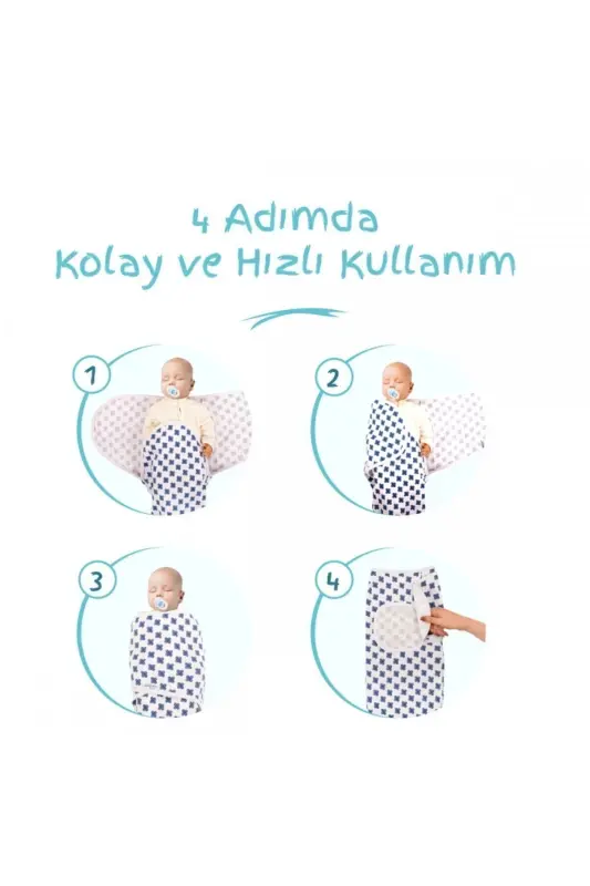 Mommyslab Store 0-3 Months Patterned New Season Swaddle 100% Cotton - New-BLUE FLOWER - 3