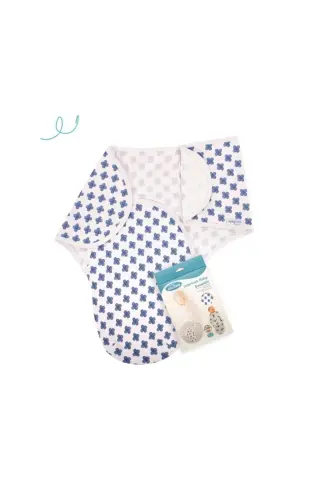 Mommyslab Store 0-3 Months Patterned New Season Swaddle 100% Cotton - New-BLUE FLOWER - 4