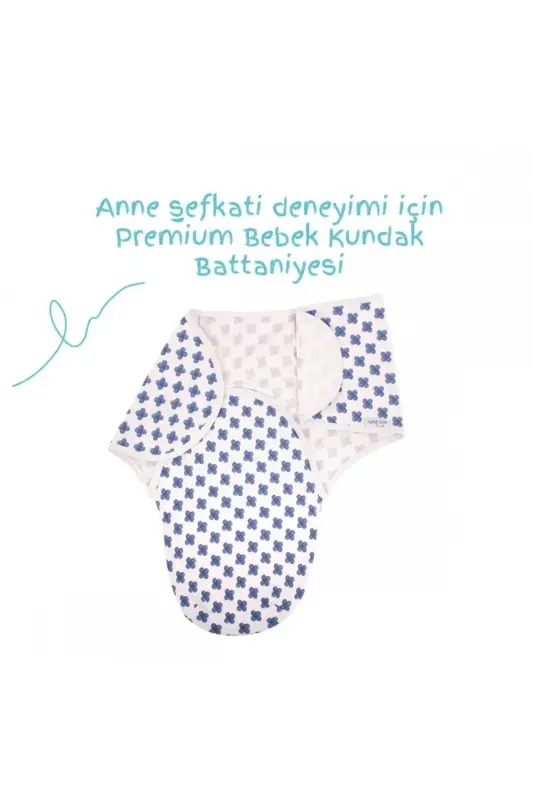 Mommyslab Store 0-3 Months Patterned New Season Swaddle 100% Cotton - New-BLUE FLOWER - 5