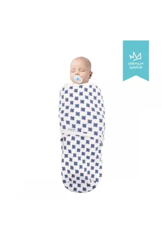 Mommyslab Store 0-3 Months Patterned New Season Swaddle 100% Cotton - New-BLUE FLOWER - 8