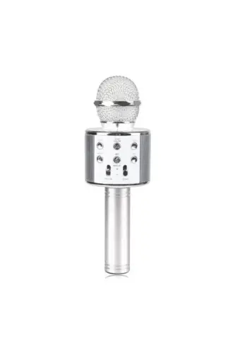 Monadm Kabelsiz Karaoke Mikrofon Bluetooth Mp3 Çalar Sd-usb-aux Girişli-kulrang kumush 
