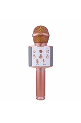 Bluetooth Monadm Kablosuz Karaoke Mikrafon Bluetooth Mp3 Çalar Sd-usb-aux Girişli Radyo Tipi Pembe - rose gold 