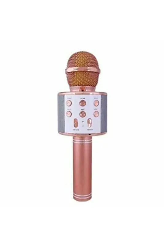 Bluetooth Monadm Kablosuz Karaoke Mikrafon Bluetooth Mp3 Çalar Sd-usb-aux Girişli Radyo Tipi Pembe - rose gold - 1
