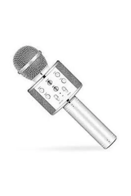 Monadm Wireless Karaoke Microphone Bluetooth Mp3 Player Sd-usb-aux Input-gray silver - 2