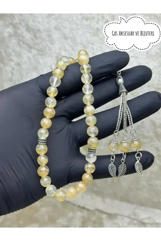 Money And Luck Stone - Citrine Rosary - 33 Beads - Special Cocooon-yellow - 1