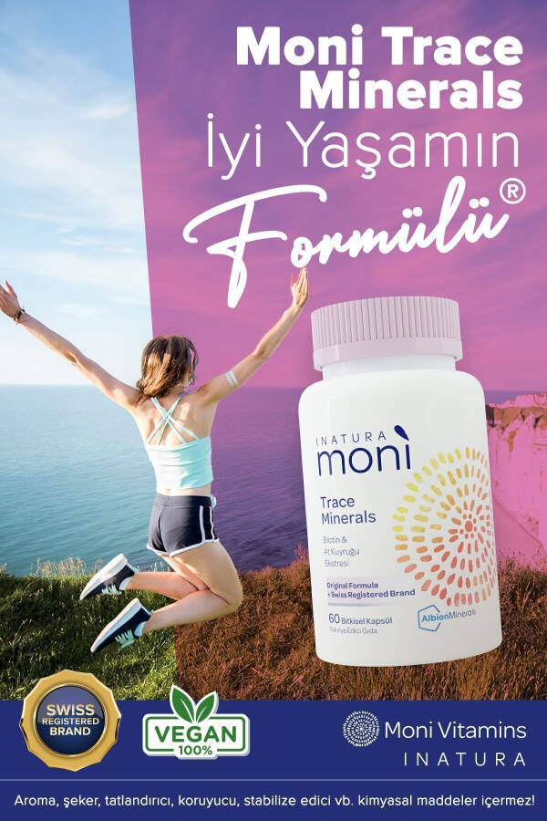 Moni Trace Minerals Saç Cilt Tırnak Vitamini 60 Vegan Kapsül Biyotin, Çinko, At Kuyruğu (SİLİKA) - 20