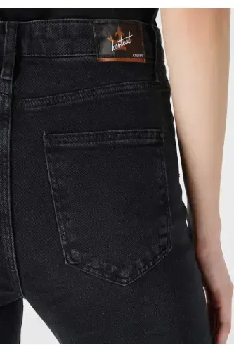 Regular Fit Orta Bel Bootcut Kadın İndigo Jean Pantolon - 3