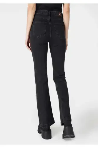 Regular Fit Orta Bel Bootcut Kadın İndigo Jean Pantolon - 5