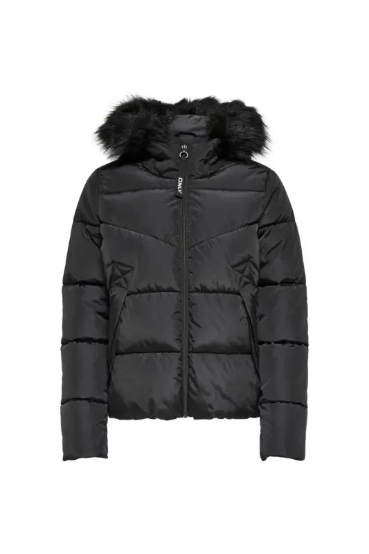 Monica Siyah Şişme Kışlık Mont - Çıkarılabilir Kürk 15205638-BSiyah - 7