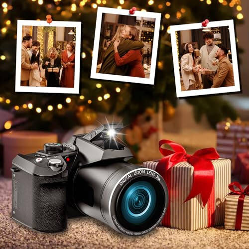 Monitech 64MP Digital Camera for Photography and Video, 4K Vlogging Camera for YouTube with 3’’ Flip Screen, 16X Digital Zoom, WiFi& Autofocus, Cameras Strap&Tripod, 2 Batteries, 32GB TF Card (S200, Black) - 7