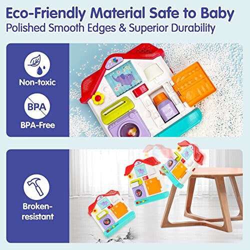 MONLEKIDS Busy Board for 1 Year Old Girl Gifts, 9 in 1 Montessori Toys for 1 Year Old Girl Toys with Light & Music, Baby Toys 12-18 Months 1 Year Old Girl Birthday Gift - 6