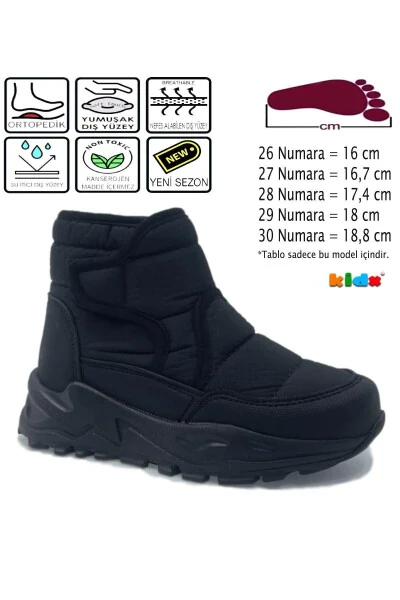 Monny Comfortable and Warm Orthopedic Boys' Slipper Black - KIDX (1)