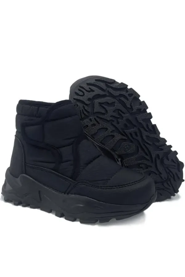 Monny Comfortable and Warm Orthopedic Boys' Slipper Black - 4