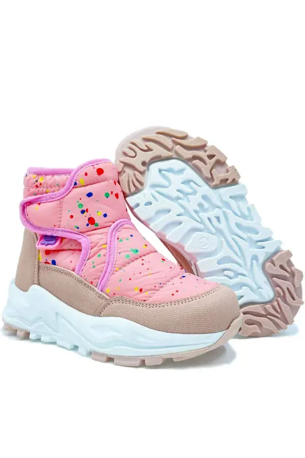 Monny Comfortable and Warm Orthopedic Girl's Carboot Powder Pink - 4