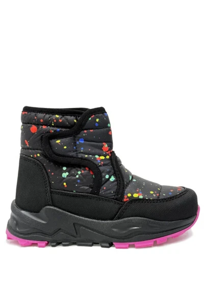 Monny Comfortable and Warm Orthopedic Girl's Karbotu Black Fuchsia - KIDX