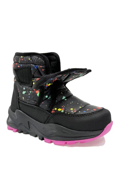 Monny Comfortable and Warm Orthopedic Girl's Karbotu Black Fuchsia - 5